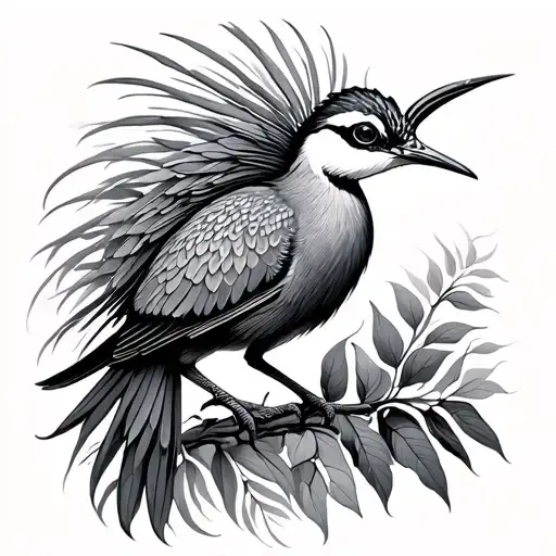 Lyrebird tattoo design idea