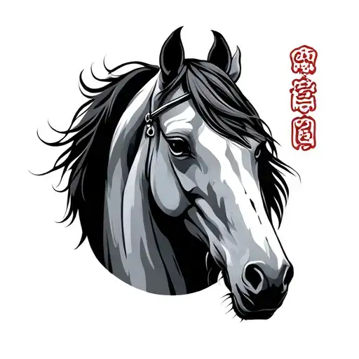 Japanese Horse tattoo design idea