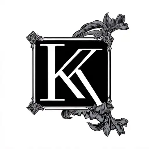 Louis Vuitton Logo KK Initial  tattoo design idea