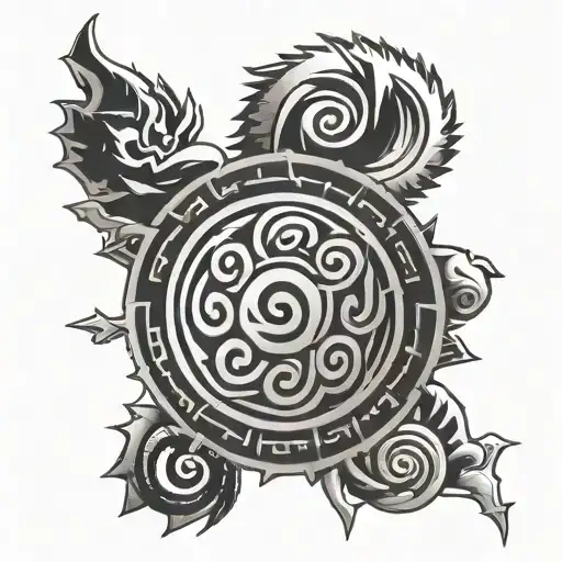 naruto's eight trigrams sealing mark with gaara's forehead mark in the middle tattoo design idea