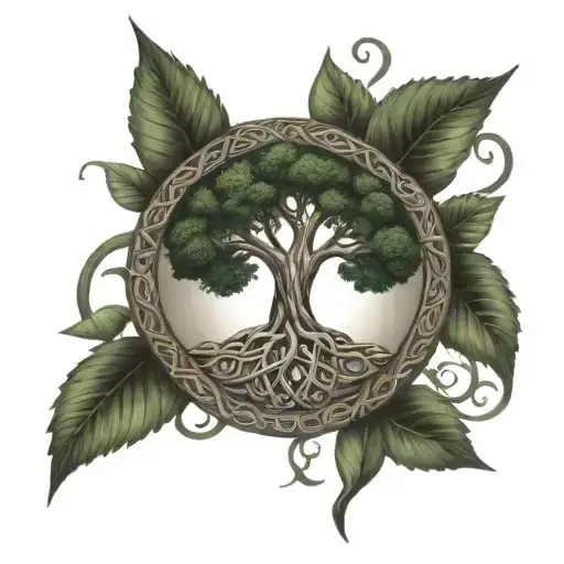 celtic tree of life tattoo design idea
