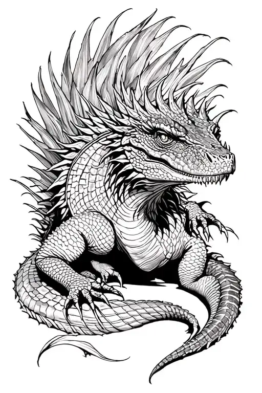 Komodo Dragon tattoo design idea