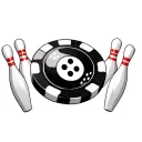 poker chip and bowling ball transforming with the arizona state outline with bowling pins in the background tattoo design idea