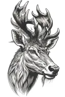 stag head tattoo design idea