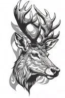 stag head tattoo design idea