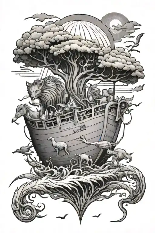 Noah's ark themed tattoo tattoo design idea