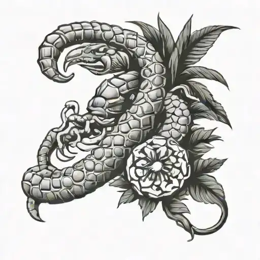 scorpion,puma, weightlift, pineapple and baking tattoo design idea