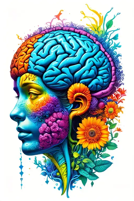 Neurodiversity Brain Growing Development Autism ADHD Resilience tattoo design idea