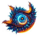 binary code fractal tattoo design idea