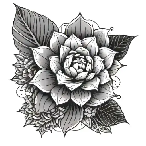 an geometric succulent plant exploding into geometric patterns and mendala tattoo design idea