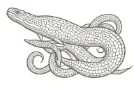 moray eel following the collarbone tattoo design idea