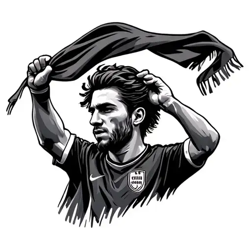 Eintracht Frankfurt Fan Holding Scarf tattoo design idea