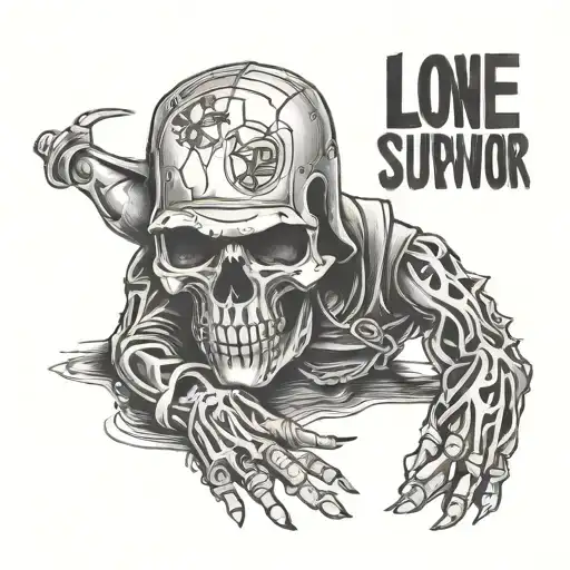 lone survivor, 10 toes down tattoo design idea