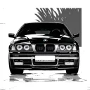 Black BMW e36 , therapy tattoo design idea