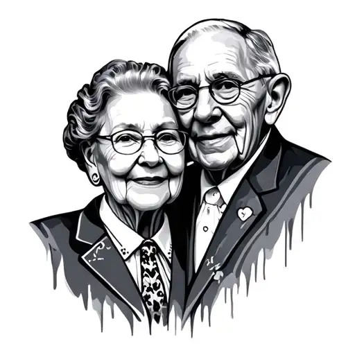 Memorial Grandparents tattoo design idea