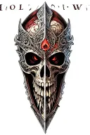 "Hollow" dark souls  undead knight tattoo design idea