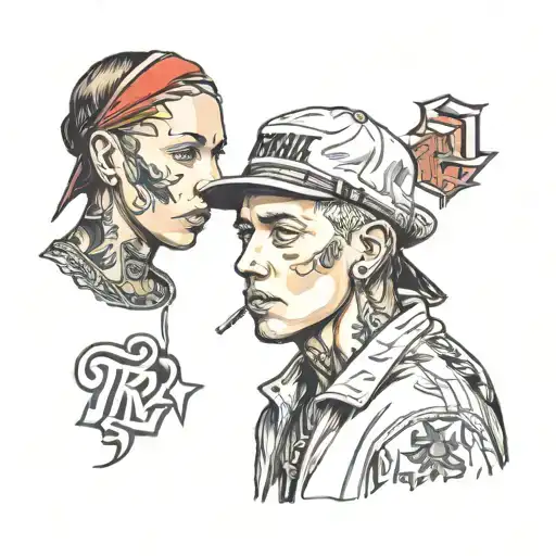 eminem and kr$na tattoo design idea