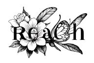 "Reach " azalea flower with butterfly tattoo design idea