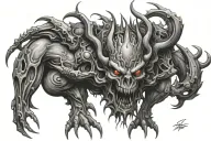 demonic multi leg tattoo design idea