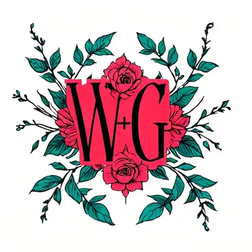 "A minimal yet adorable secret couple tattoo design that hides the initials W + G in a unique artistic way. The numbers  tattoo design idea