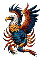 Scorpion Eagle Phoenix tattoo design idea