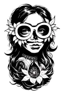 TrippyChick typography tattoo stencil tattoo design idea