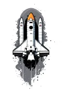 Negative Space shuttle launching tattoo design idea
