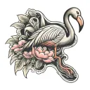 footprint with flamingo inside  tattoo design idea