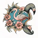 footprint with flamingo inside  tattoo design idea