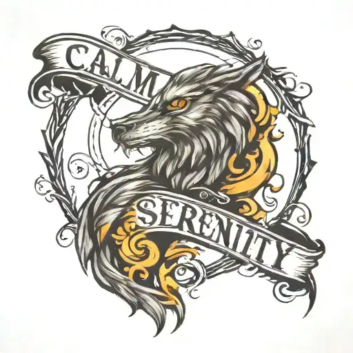 calm and serenity prayer tattoo design idea
