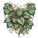 script and ivy vines tattoo design idea