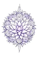 celestial, mandala, Iris, Violet, Primrose, Moth, Sobriety, Feather, Pisces, Lotus, vine, tattoo design idea