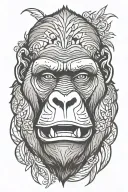 gorilla face tattoo design idea