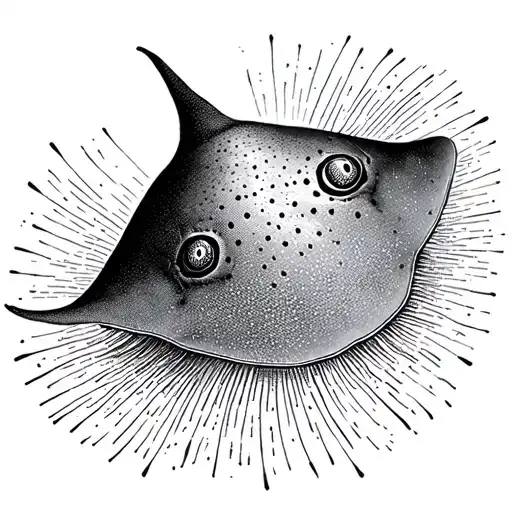Sting ray gracefully swimming tattoo design idea