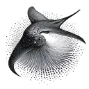 Sting ray gracefully swimming tattoo design idea