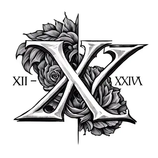 "XII • IV • XXIV" on a mans forearm horizontal as a tattoo tattoo design idea