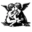 Cherub Angels Kissing tattoo design idea