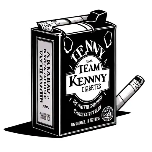 a pack of TEAM KENNY UNFILTERED cigarettes tattoo design idea