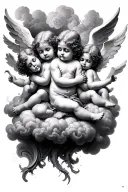 cherubs on a cloud tattoo design idea