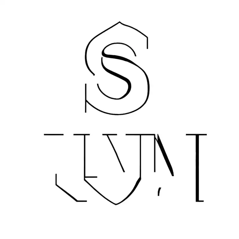 stacked letters M,S,L,M tattoo design idea