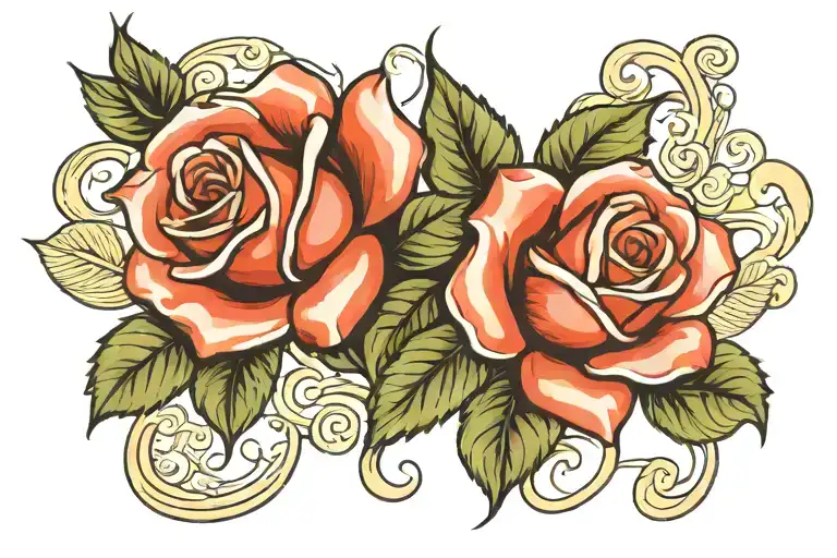 red rose with name Kimberly tattoo design idea
