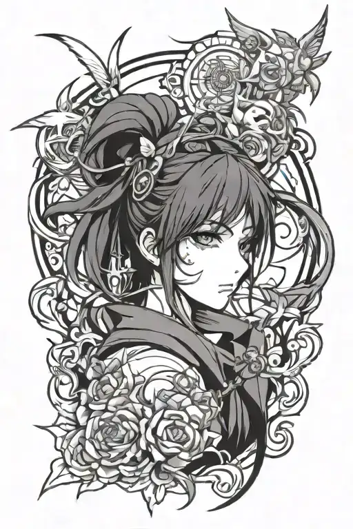 Anime character tattoo design idea