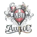 Abu name with balloon design  tattoo design idea