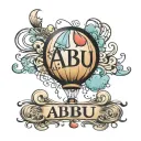 Abu name with balloon design  tattoo design idea