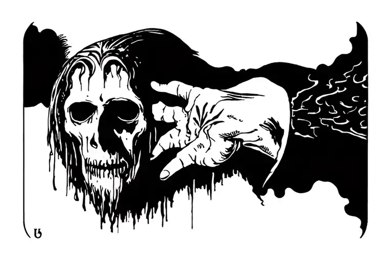 The hermit tarot card with disturbed face tattoo design idea