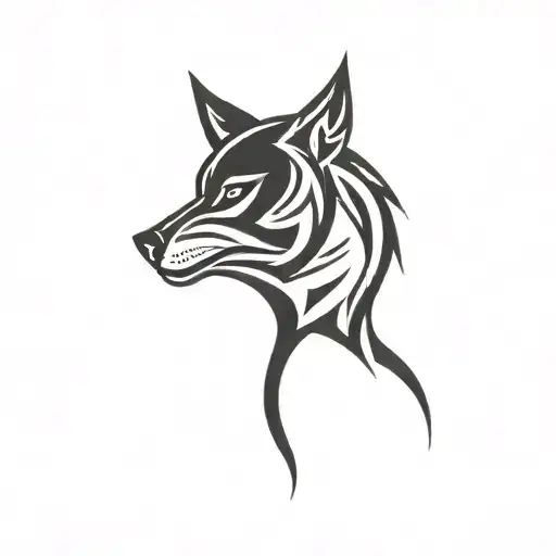 Evil wolf head tattoo design idea