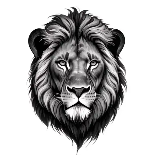 realistic lion face tattoo design idea