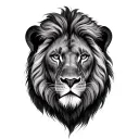 realistic lion face tattoo design idea