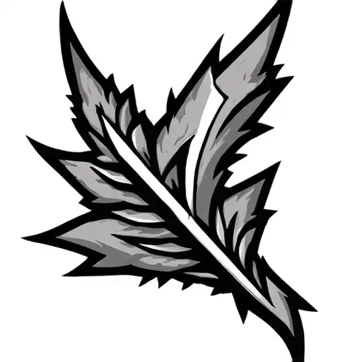 arrowhead black and white simple tattoo design idea