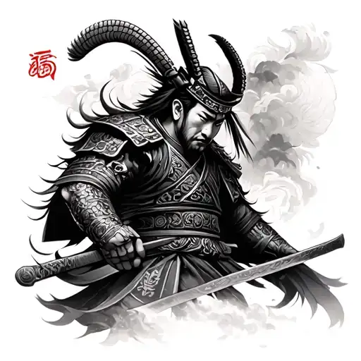 Chinese Warrior tattoo design idea